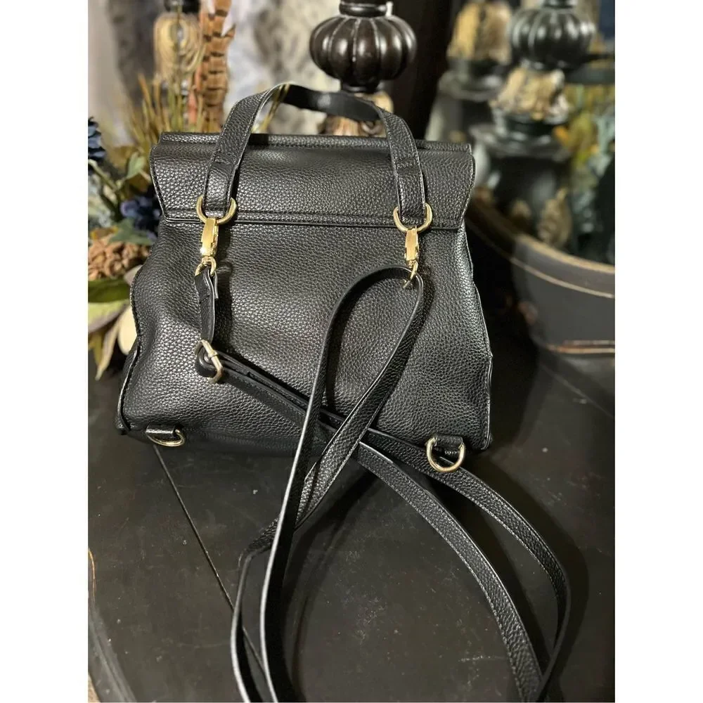 Nanette Lepore Black Pebbled Vegan Leather Backpack